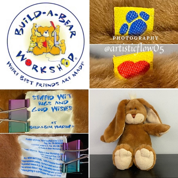 NEW! Vintage! Retired! Build a Bear Brown Bunny Big Ears 16” - Picture 7 of 8